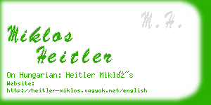 miklos heitler business card